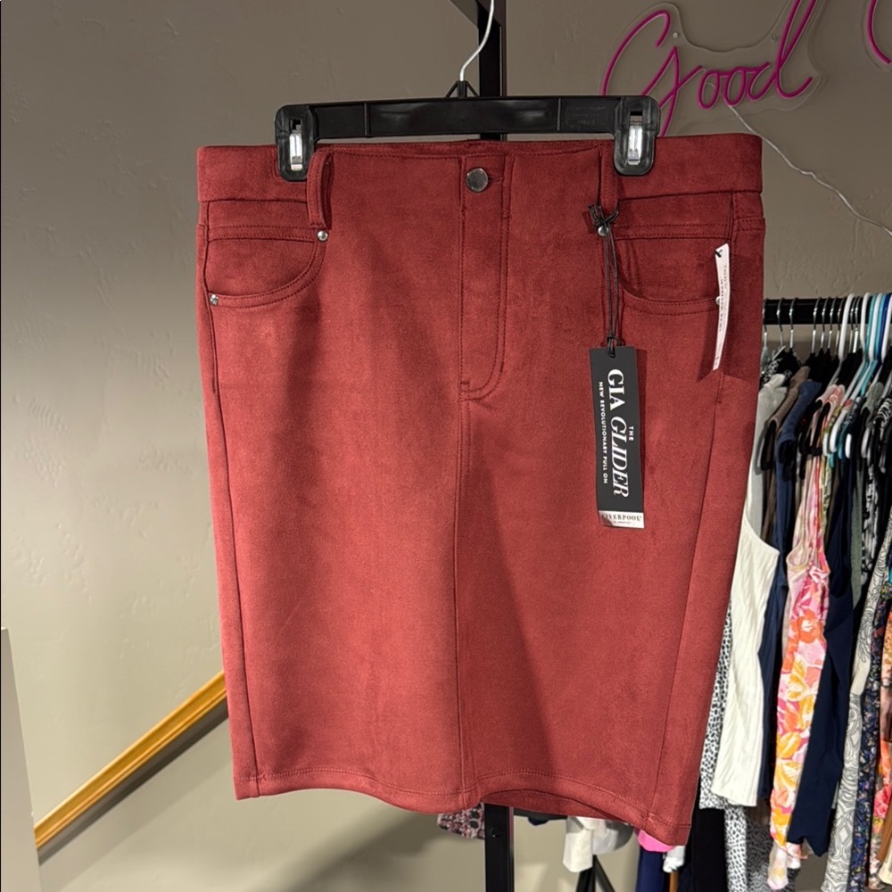 Liverpool Red Gia Glider Skirt Sz12